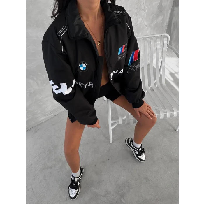 Siyah BMW İçi Astarlı Bumber Ceket