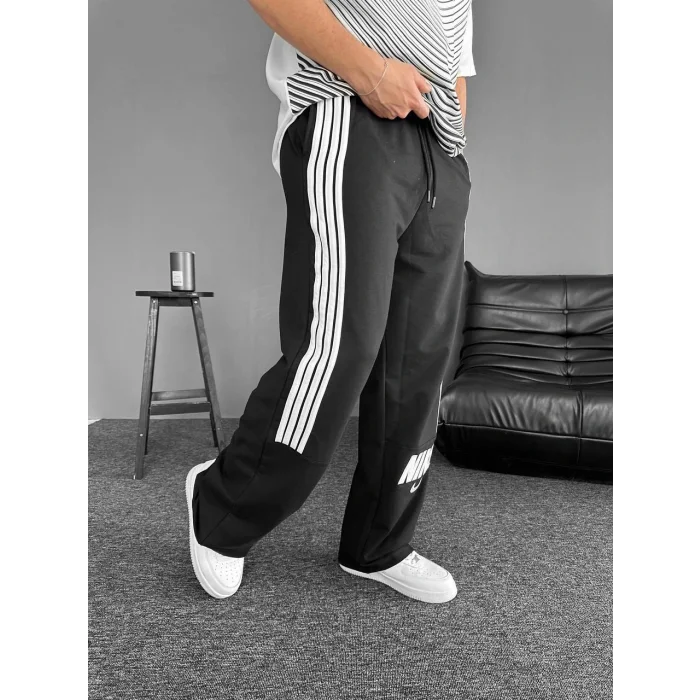 Siyah NK 4 Şeritli Oversize Eşofman