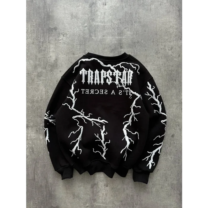 Siyah Trapstar Yıldırım Unisex Oversize Sweat