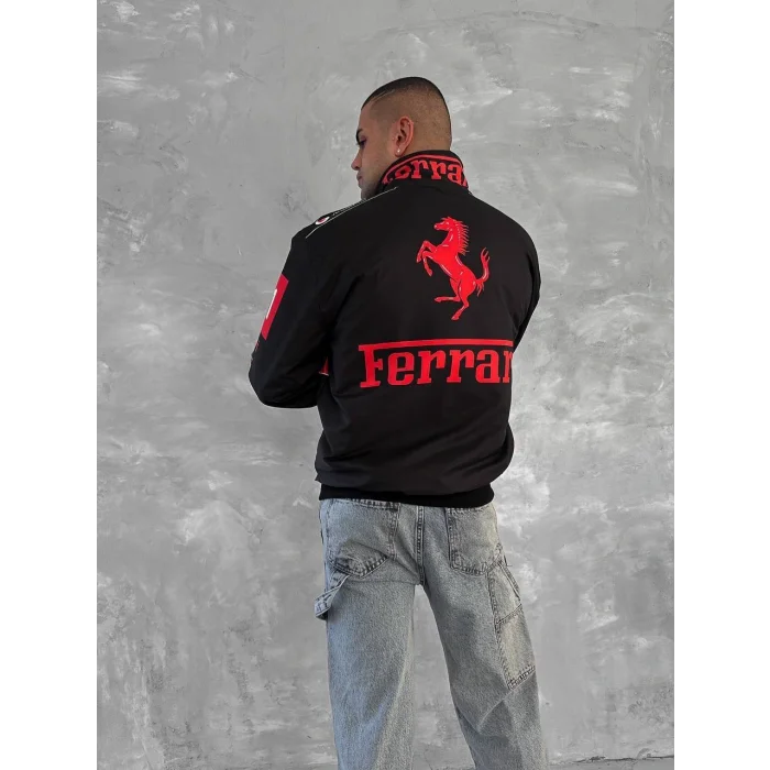 Siyah Ferrari İçi Astarlı Bumber Ceket