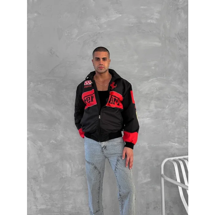 Siyah Ferrari İçi Astarlı Bumber Ceket