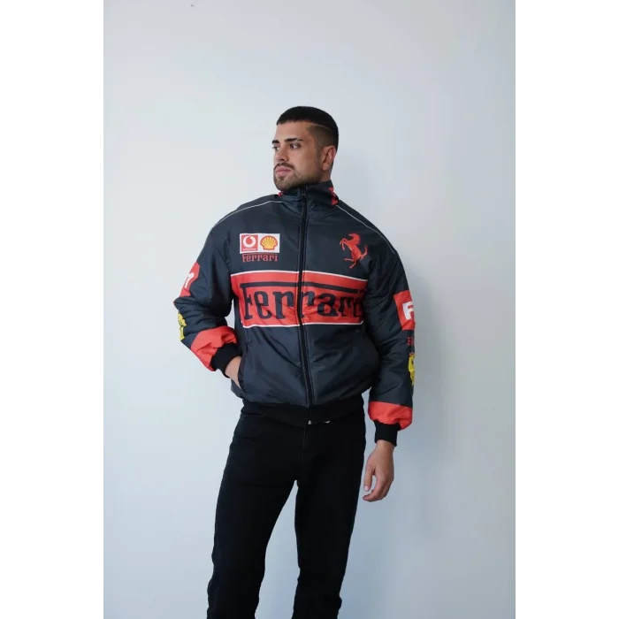Siyah Ferrari İçi Astarlı Bumber Ceket