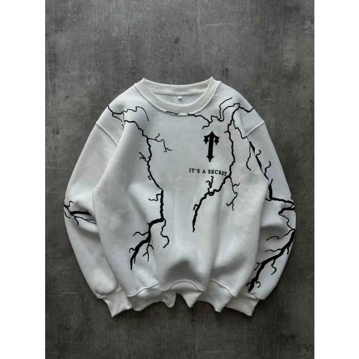 Beyaz Trapstar Yıldırım Unisex Oversize Sweat