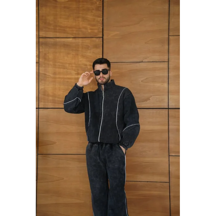 Vintage Basic Biyeli Oversize Eşofman Takımı