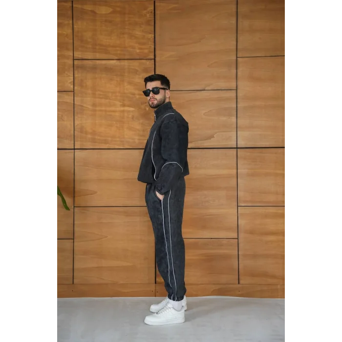 Vintage Basic Biyeli Oversize Eşofman Takımı