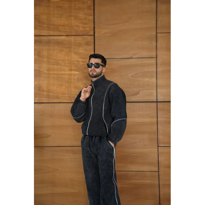 Vintage Basic Biyeli Oversize Eşofman Takımı