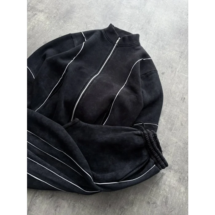 Vintage Basic Biyeli Oversize Eşofman Takımı