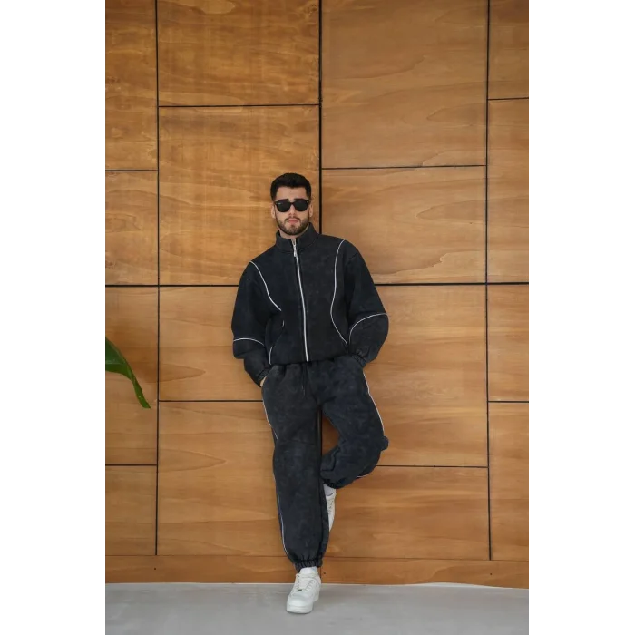 Vintage Basic Biyeli Oversize Eşofman Takımı