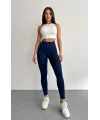 Lacivert Alo Yoga Şardonlu Sıkılaştırıcı Yüksek Bel Tayt