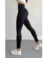 Siyah Alo Yoga Şardonlu Sıkılaştırıcı Yüksek Bel Tayt