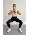 Siyah Alo Yoga Şardonlu Sıkılaştırıcı Yüksek Bel Tayt