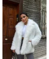 Beyaz Ceket Yaka İthal Kürk