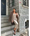 Kahve Ceket Yaka İthal Kürk