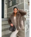 Kahve Ceket Yaka İthal Kürk