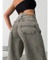 Grunge Stil Eskitme Efektli Geniş Paça Jean