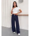 Lacivert Alo Çizgili Baggy Pantolon