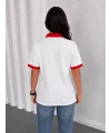Beyaz Türkiye Polo Yaka Unisex Oversize Tshirt