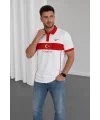 Beyaz Türkiye Polo Yaka Unisex Oversize Tshirt