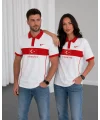 Beyaz Türkiye Polo Yaka Unisex Oversize Tshirt