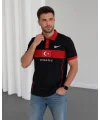 Siyah Türkiye Polo Yaka Unisex Oversize Tshirt