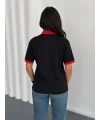 Siyah Türkiye Polo Yaka Unisex Oversize Tshirt