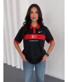 Siyah Türkiye Polo Yaka Unisex Oversize Tshirt