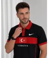 Siyah Türkiye Polo Yaka Unisex Oversize Tshirt