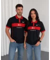 Siyah Türkiye Polo Yaka Unisex Oversize Tshirt