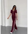 Bordo Alo Çift Şeritli Modal İkili Takım