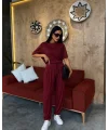 Bordo Oysho Modal Kumaş Şalvar İkili Takım