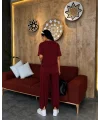 Bordo Oysho Modal Kumaş Şalvar İkili Takım