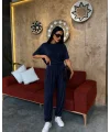 Lacivert Oysho Modal Kumaş Şalvar İkili Takım