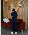 Lacivert Oysho Modal Kumaş Şalvar İkili Takım