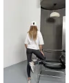 Antrasit Alo Bilek Baskılı Sıkılaştırıcı Yüksek Bel Tayt