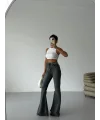 Antrasit İspanyol Paça Likralı Kot Pantolon
