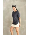 Antrasit Oysho Yırtmaçlı Modal Oversize Tshirt