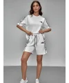 Beyaz NF Oversize Unisex Şortlu Takım