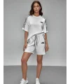 Beyaz NF Oversize Unisex Şortlu Takım