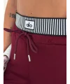 Bordo Alo Çizgili Ribana Pantolon