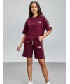Bordo NF Oversize Unisex Şortlu Takım