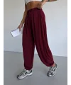 Bordo Oysho Modal Kumaş Şalvar Pantolon