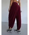 Bordo Oysho Modal Kumaş Şalvar Pantolon
