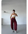 Bordo Oysho Modal Kumaş Şalvar Pantolon