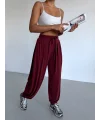 Bordo Oysho Modal Kumaş Şalvar Pantolon