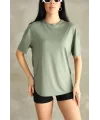 Haki Oysho Yırtmaçlı Modal Oversize Tshirt