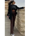 Kahve İspanyol Paça Oysho Tayt