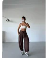 Kahve Oysho Modal Kumaş Şalvar Pantolon