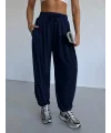 Lacivert Oysho Modal Kumaş Şalvar Pantolon