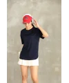 Lacivert Oysho Yırtmaçlı Modal Oversize Tshirt