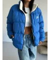 Mavi NK Oversize Unisex Çift Taraflı Mont
